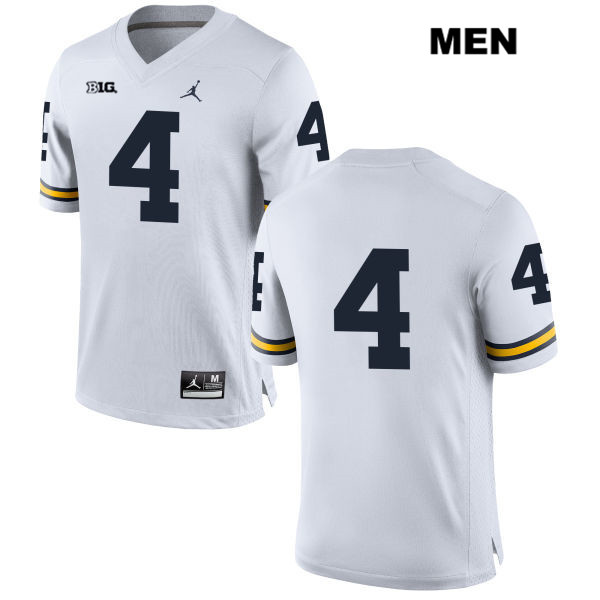 Men's NCAA Michigan Wolverines Reuben Jones #4 No Name White Jordan Brand Authentic Stitched Football College Jersey CY25P63DC